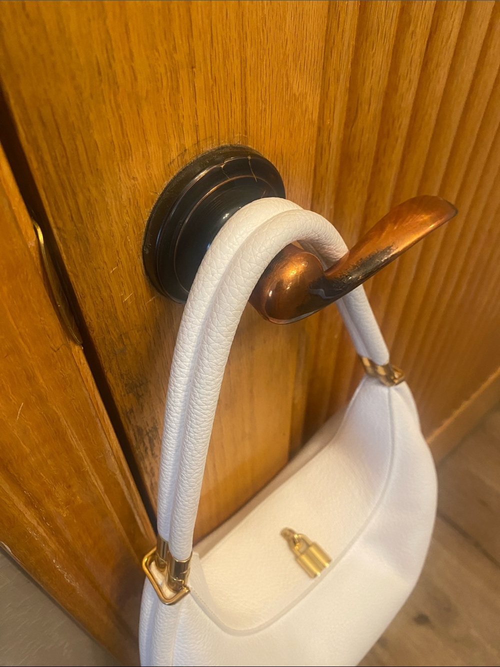 Songmont Luna Ivory white Vegan Leather Hobo Bag w/Gold Hardware No Long Strap - Picture 5 of 12